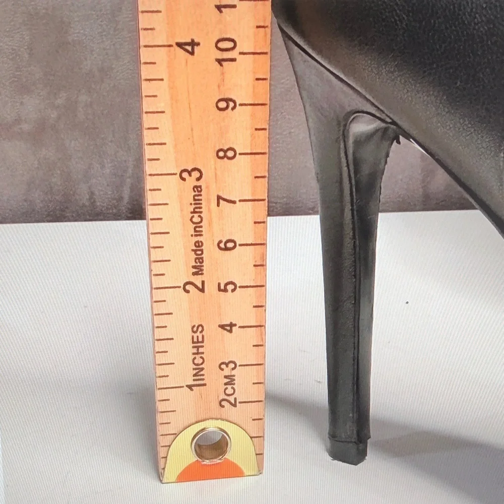 Nine West Black Leather Over-the-Knee High Heel Boots